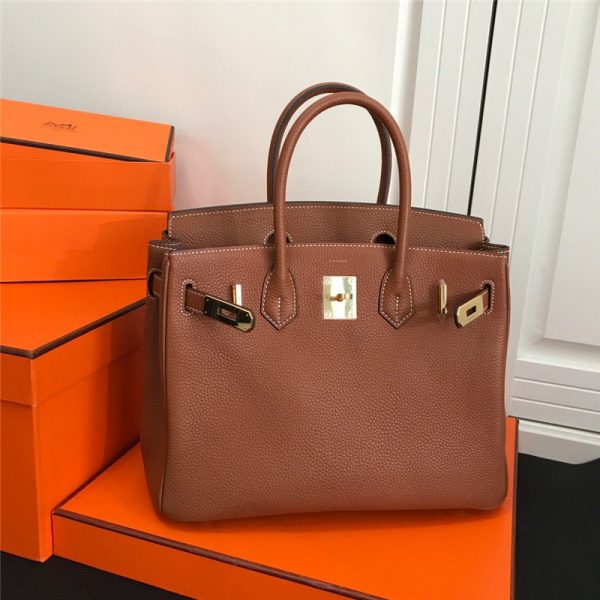 New Hermes Birkin Bag 30cm Etoupe Togo Leather
