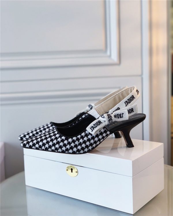 J’A dior wool houndstooth slingback pump