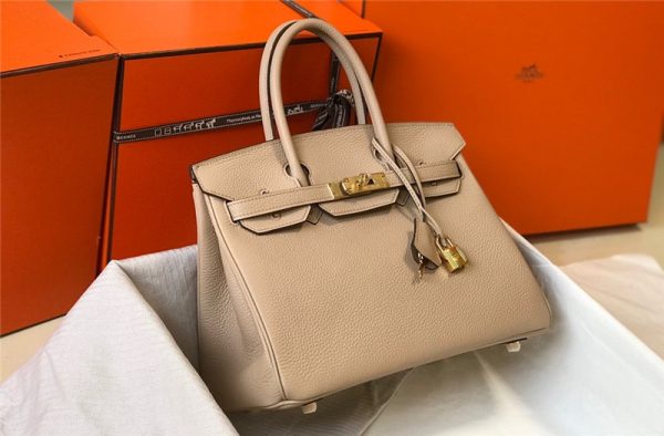 New Hermes Birkin Bag 30cm Etoupe Togo Leather Women’s Purse