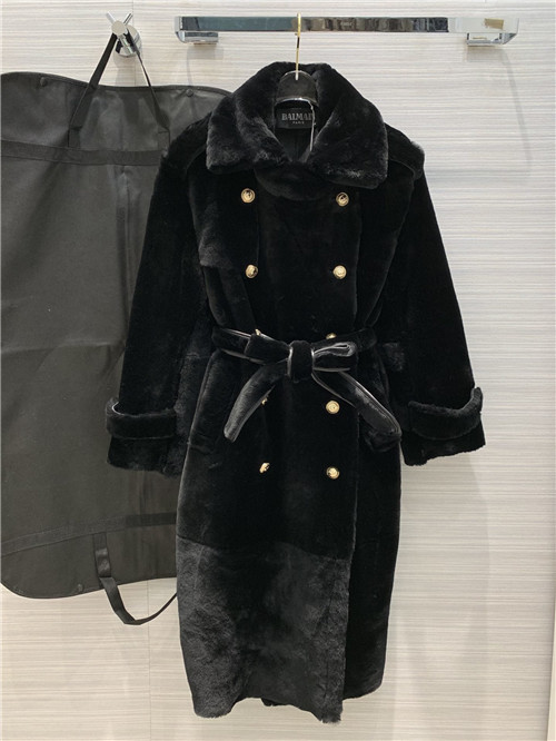 balmain fur coat