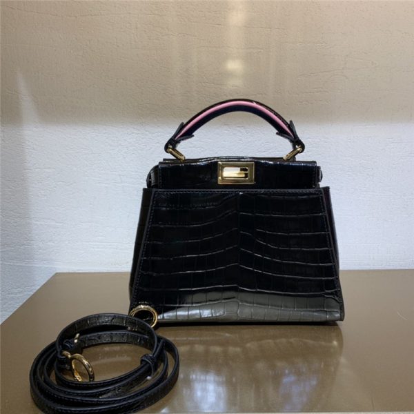 Fendi Peekaboo Mini Leather Tote