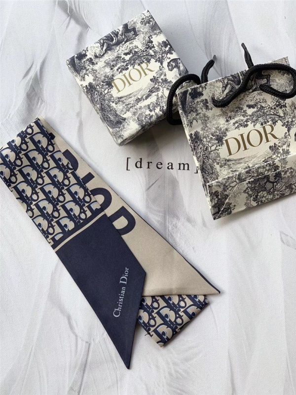 Dior blue letters small ribbon - Image 3