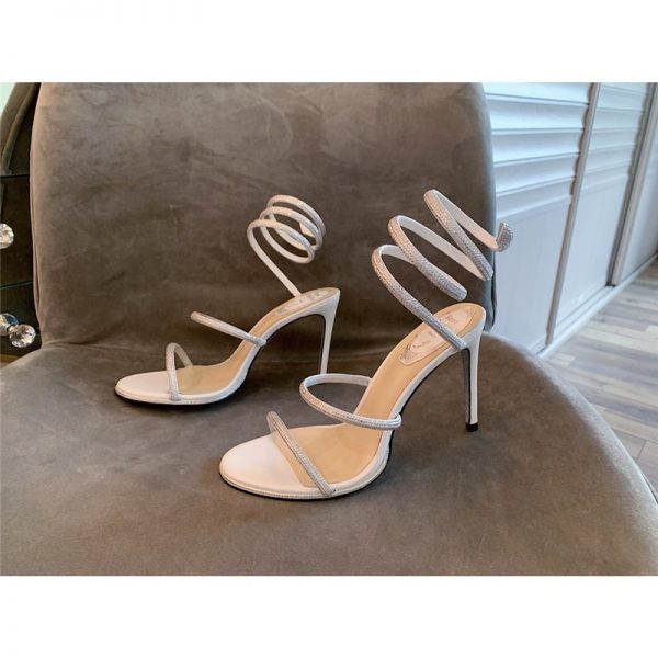 Rene Caovilla Satin Snake-coil heels Sandals