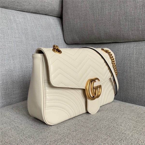 gg marmont large shoulder bag white - Image 3