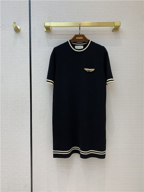 gucci short sleeve knitted dress