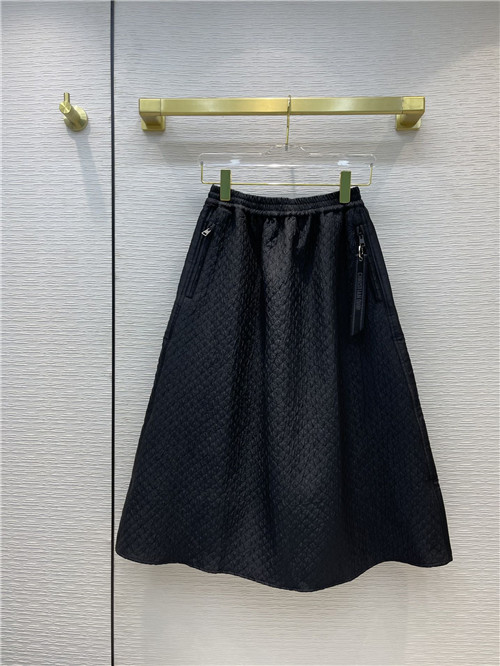 dior seersucker black skirt