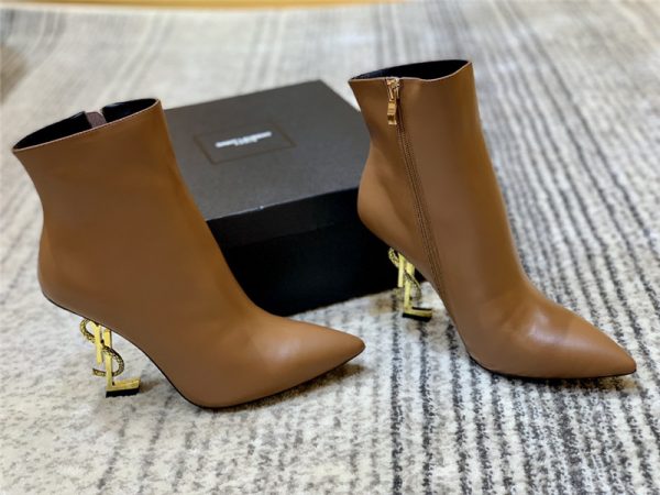 ysl logo letter high heel boots - Image 7