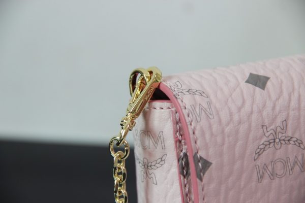 Mcm Medium Envelope Chain Flap Crossbody Bag Pink - Image 6