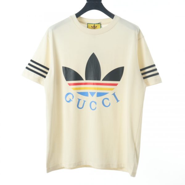 Gucci & Adidas collaboration Trefoil print short sleeves