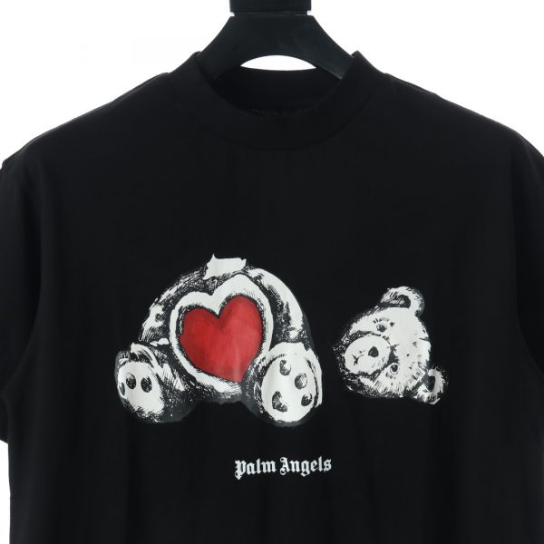 Palm Angels Heart Teddy Bear Print Short Sleeve - Image 3