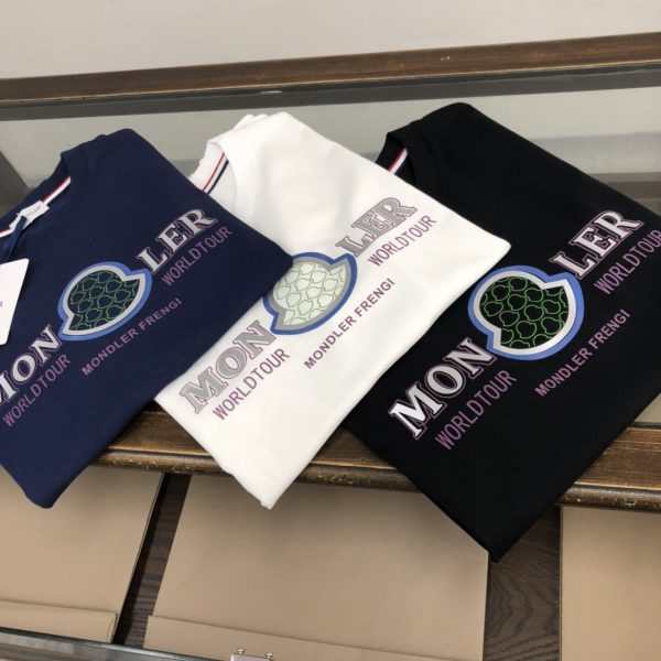 MONCLER Mengkou 2023 new listing counter series cotton T-shirt - Image 3