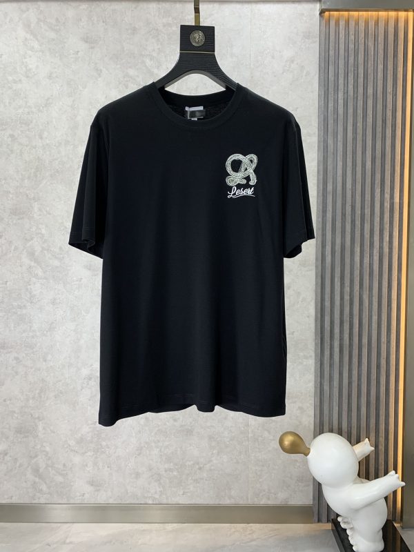 Loewe can wear 200+ catties 2023 spring and summer latest style, spring and summer half-sleeved custom double-sided long-staple cotton illustration design