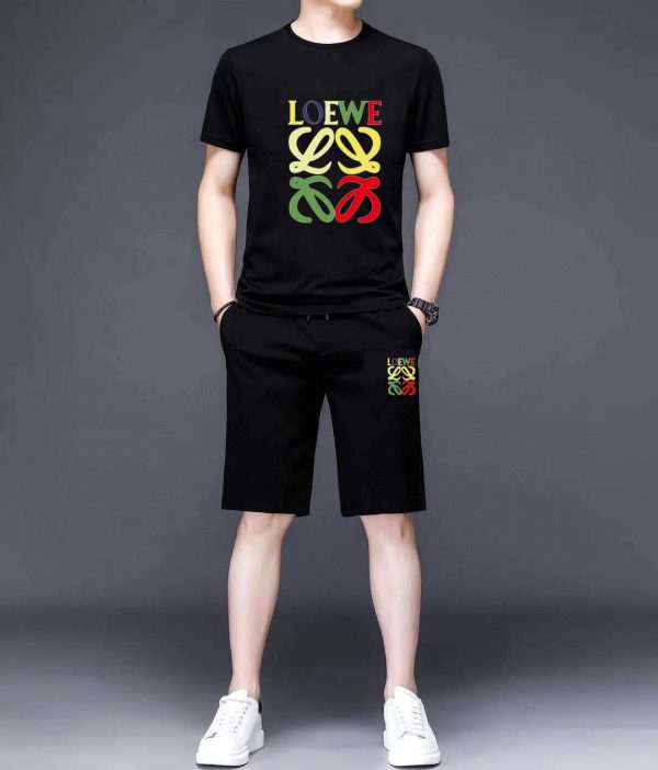 ? Brand [LOEWE] 2023 new men's short-sleeved shorts suit