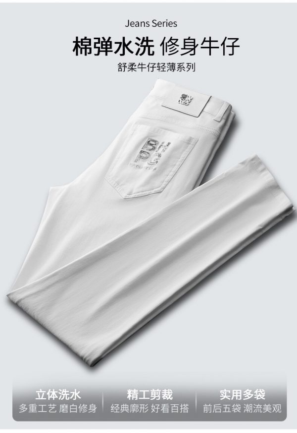 LOEWE's new high-end casual trousers and trousers, four-leaf clover with four-way stretch and anti-wrinkle waist and side pressure, breathable and anti-wrinkle! Elastic elastic waistband, exquisite four-leaf clover molding process on the side - Image 3
