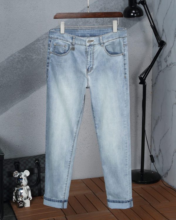 LOEWE  2023 spring and summer latest denim trousers hot style ? original order 1:1 original re-engraved high version three standard complete