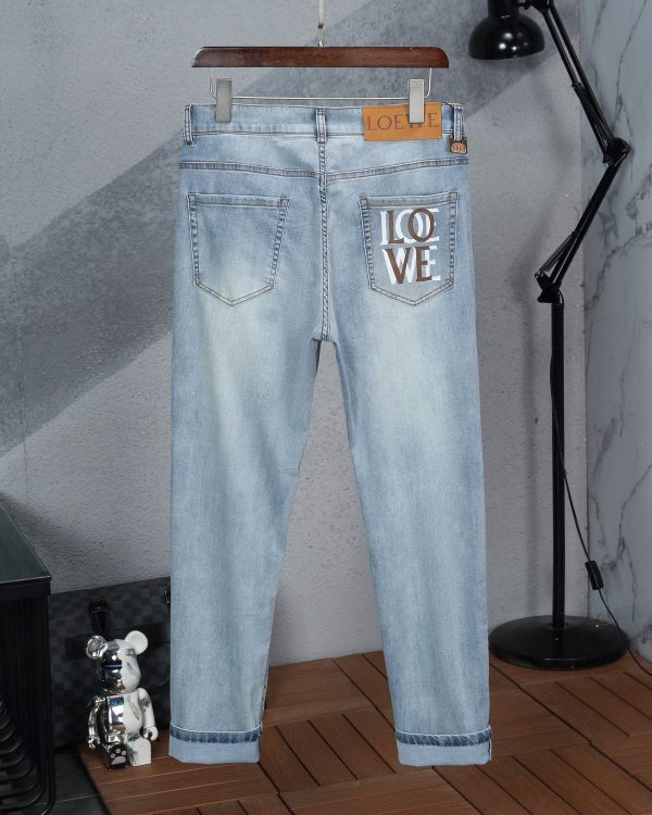 LOEWE  2023 spring and summer latest denim trousers hot style ? original order 1:1 original re-engraved high version three standard complete - Image 5