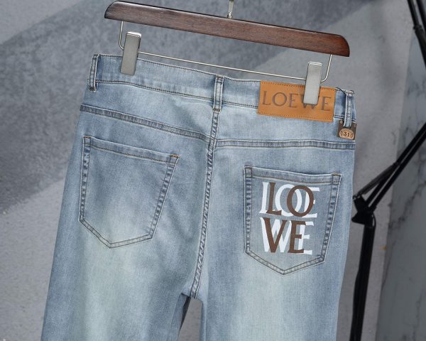 LOEWE  2023 spring and summer latest denim trousers hot style ? original order 1:1 original re-engraved high version three standard complete - Image 6