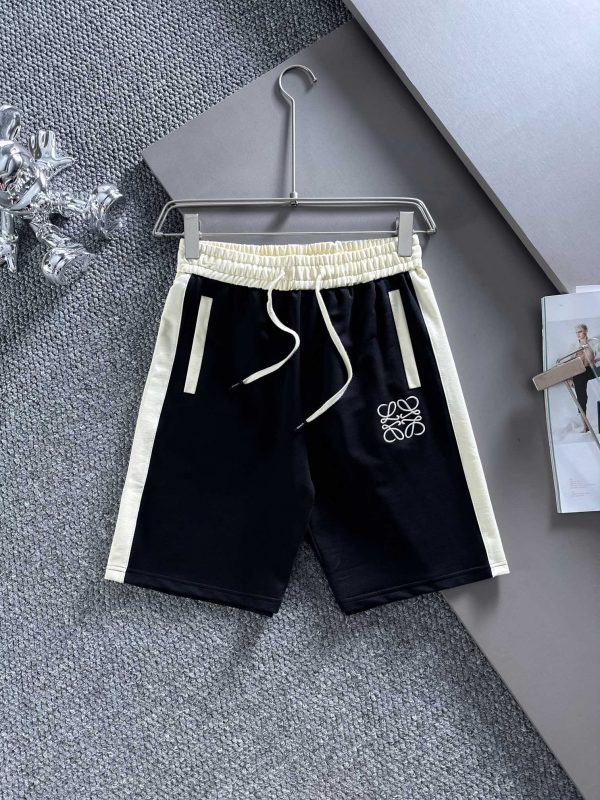 LOEWE 2023ss early spring new color contrast stitching design embroidery logo shorts with high weight special fabric M-3XL