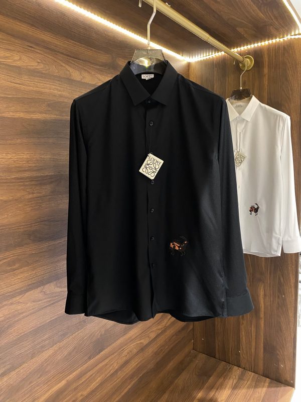 LOEWE 2023 early spring new product counter casual long-sleeved shirt! Perfectly embroidered logo text