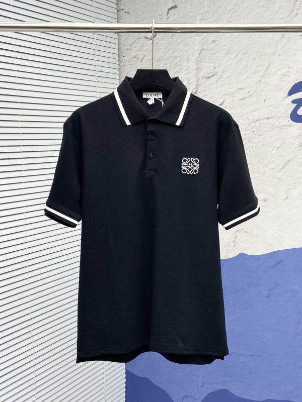 Loewe Classic Embroidered POLO Short Sleeve Original Piqué Cotton Fabric