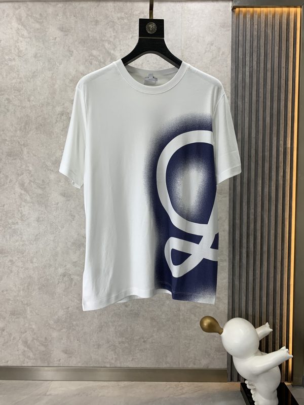 Loewe can wear 200+ catties 2023 spring and summer latest style, spring and summer half-sleeved custom double-sided long-staple cotton illustration design