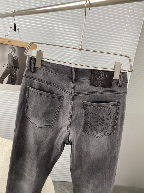 LOEWE jeans 2023ss spring and summer latest high-end hot style jeans super customized original hardware super heavy craft - Image 9