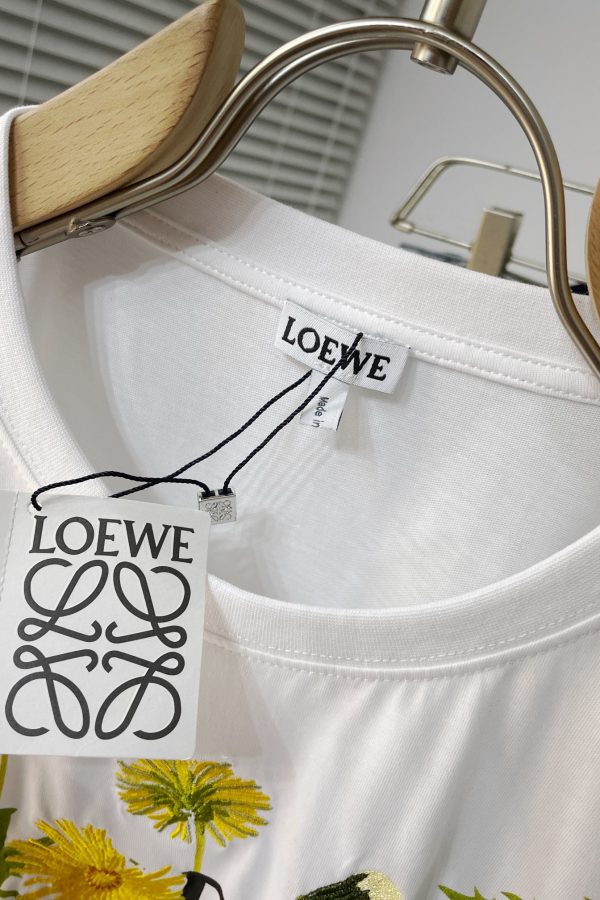 Loew*2023SS new cotton Anagram floral short sleeves. Lightweight cotton jersey crewneck T-shirt - Image 5