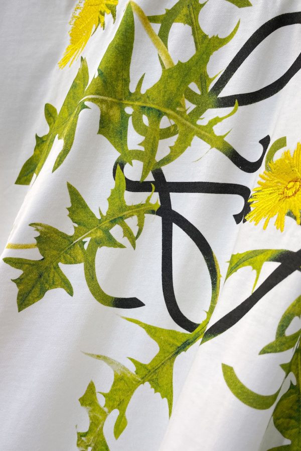 Loew*2023SS new cotton Anagram floral short sleeves. Lightweight cotton jersey crewneck T-shirt - Image 7