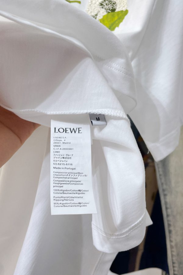 Loew*2023SS new cotton Anagram floral short sleeves. Lightweight cotton jersey crewneck T-shirt - Image 9