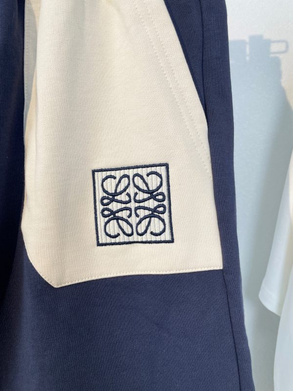 LOEWE# Exclusive custom weaving and dyeing pure cotton material with superb texture, front panel stitching pocket color matching embroidery - Image 8