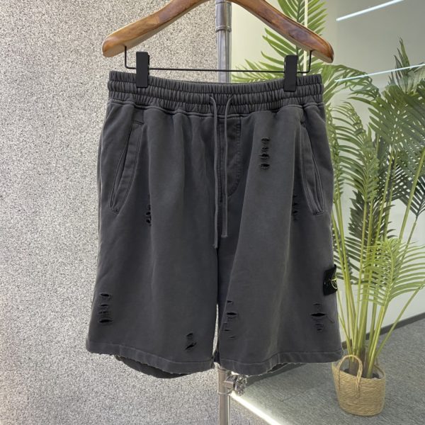 STONE ISLAND Stone Island: Casual shorts washed and damaged ? ... 100% cotton fabric ordered by brand company