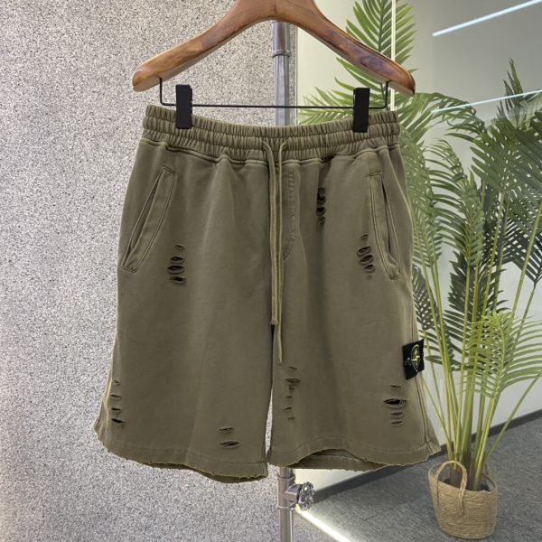 STONE ISLAND Stone Island: Casual shorts washed and damaged ? ... 100% cotton fabric ordered by brand company