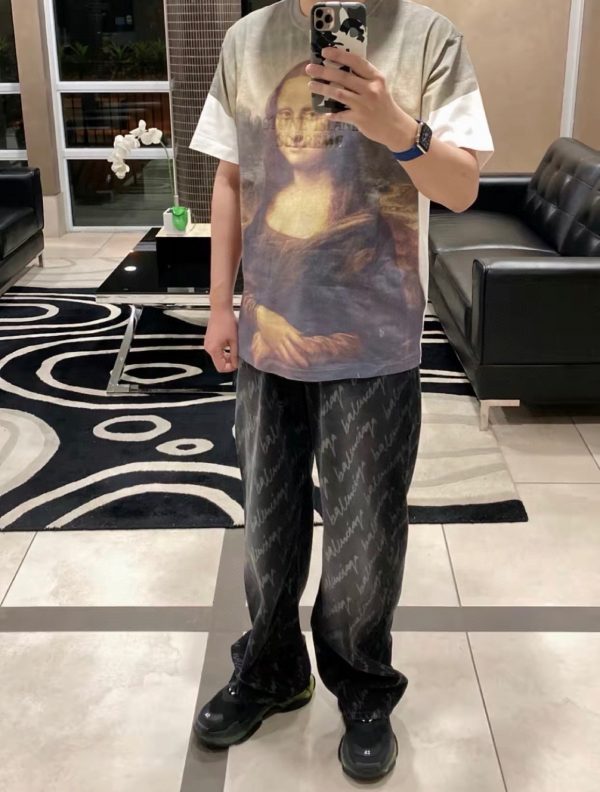 Supreme SS22 Week12 x STONE ISLAND Stone Island joint Mona Lisa logo letter Logo round neck short-sleeved T-shirt - Image 7
