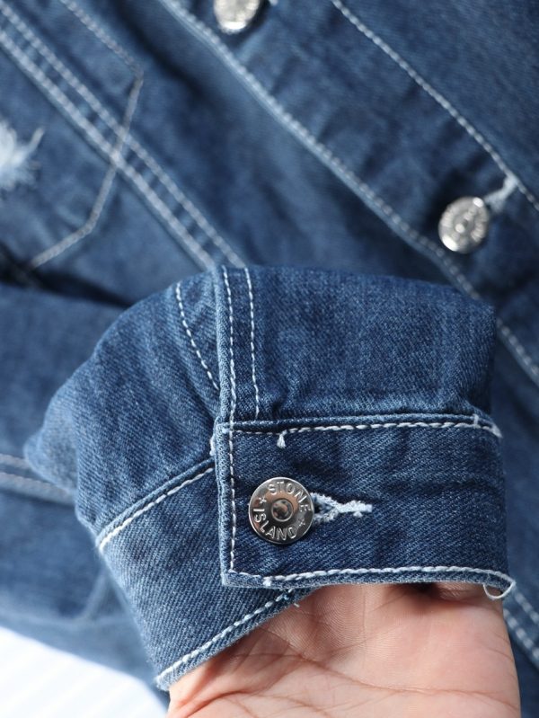 Stone island 2022 autumn and winter counter latest denim jacket ? Original three-dimensional tailoring design Denim denim fabric for customer - Image 8