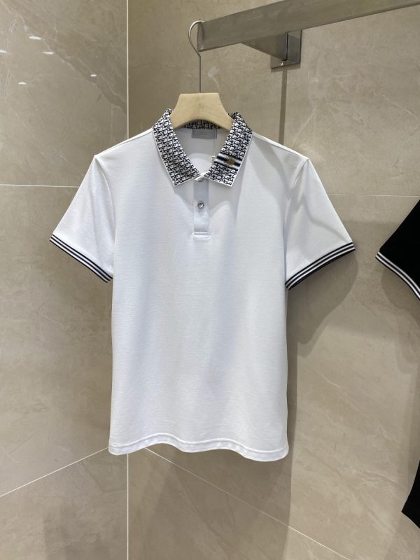 Dior spring and summer fashion short-sleeved mercerized pearl cotton polo POLO shirt - Image 5
