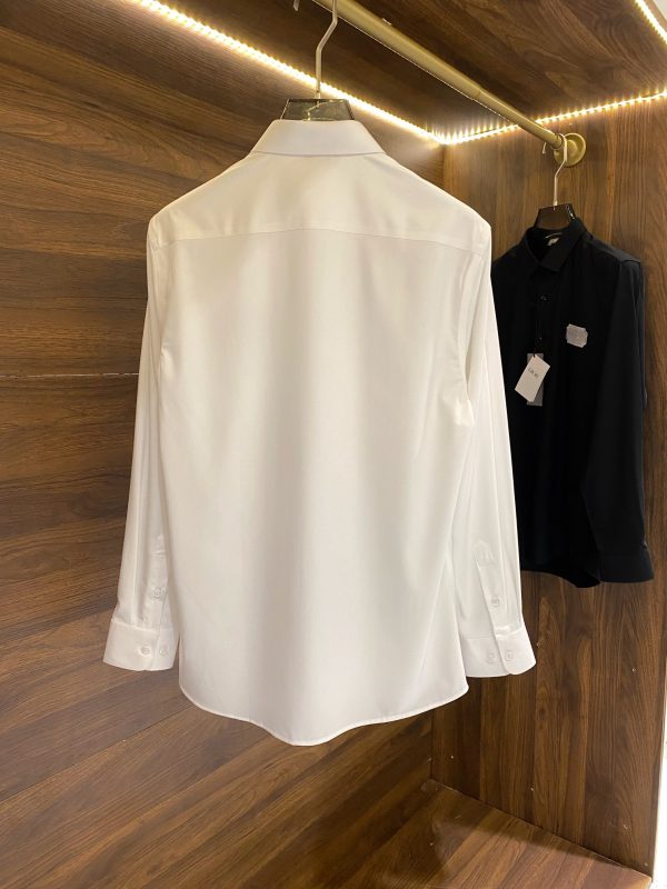 DIOR 2023 early spring new product counter casual long-sleeved shirt! Perfectly embroidered logo text, seamless tailoring Imported 80-count ultra-high-count mulberry silk cotton - Image 3