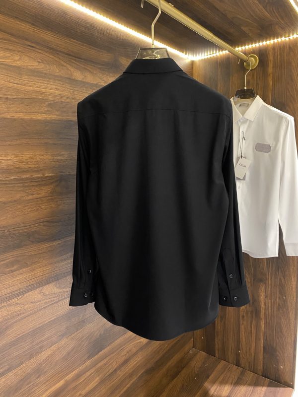DIOR 2023 early spring new product counter casual long-sleeved shirt! Perfectly embroidered logo text, seamless tailoring Imported 80-count ultra-high-count mulberry silk cotton - Image 12