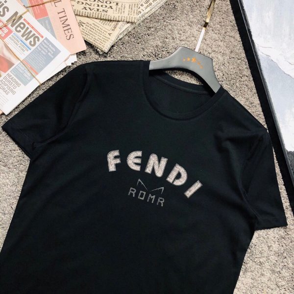 Fendi* original single quality 2023 latest men's short-sleeved T-shirt selected counter custom-made top - Image 3
