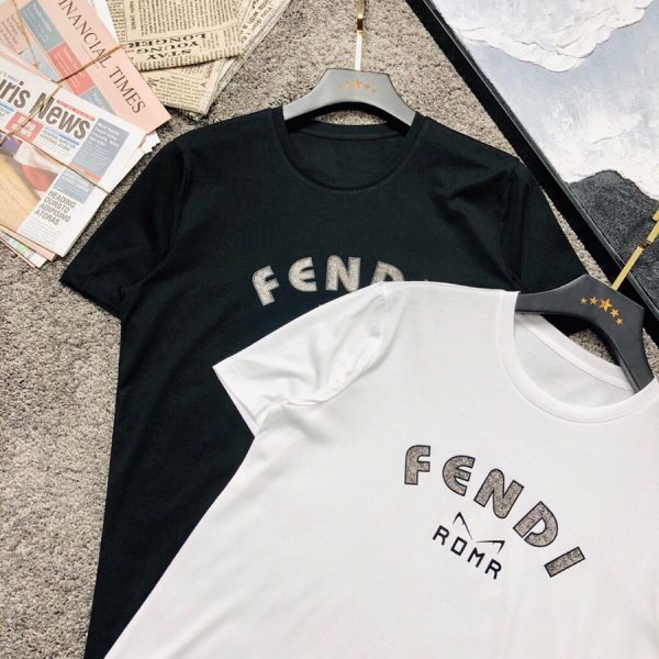 Fendi* original single quality 2023 latest men's short-sleeved T-shirt selected counter custom-made top - Image 6