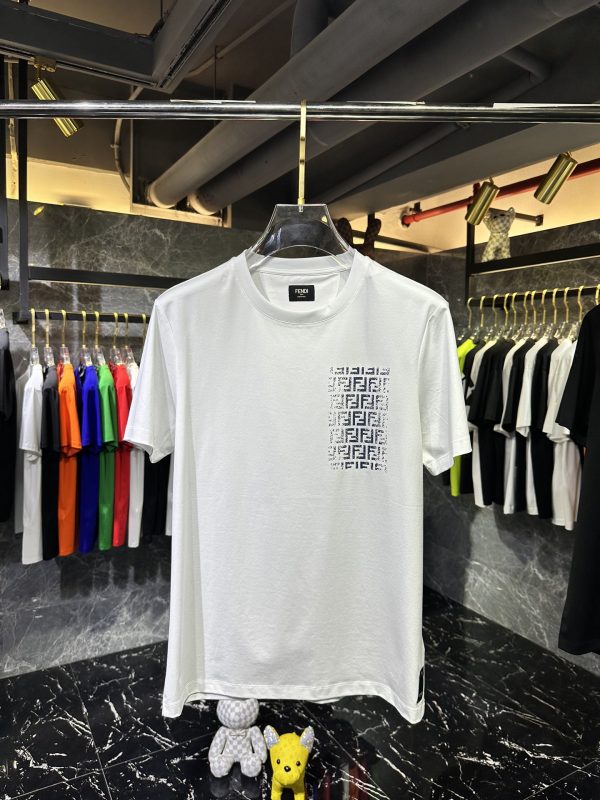Fendi23ss counter with the same round neck short-sleeved T-shirt custom fabric The fabric is made of original elastic suede skin-friendly fabric - Image 10