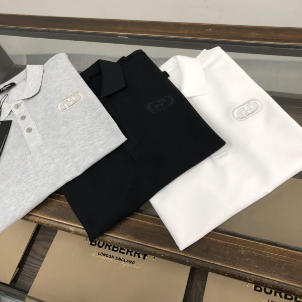 FENDI 2023 spring and summer latest, official website spring and summer new men's short-sleeved lapel polo shirt, high-end custom imported mercerized pearl cotton fabric, comfortable to wear