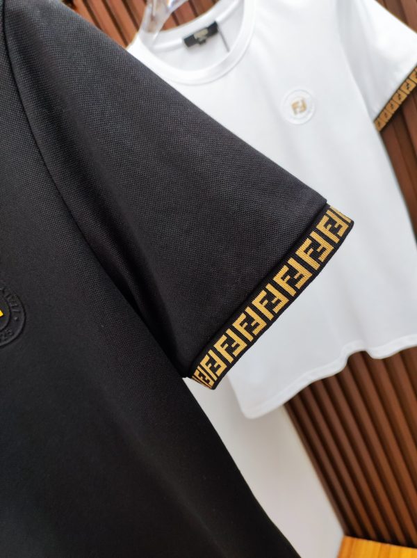 FENDI ??Top round neck fashion casual short sleeves ???? High-end custom versatile style that anyone can easily control Fabric full custom craft Luxury classic brand on the chest - Image 4