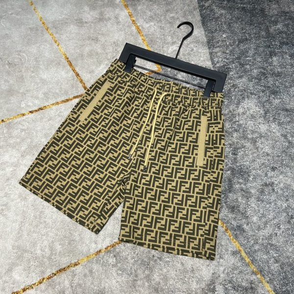 Pure original FENDI2023 summer casual pants men's new FF letter printing logo five-point pants sports shorts, two-color spot out - Image 8