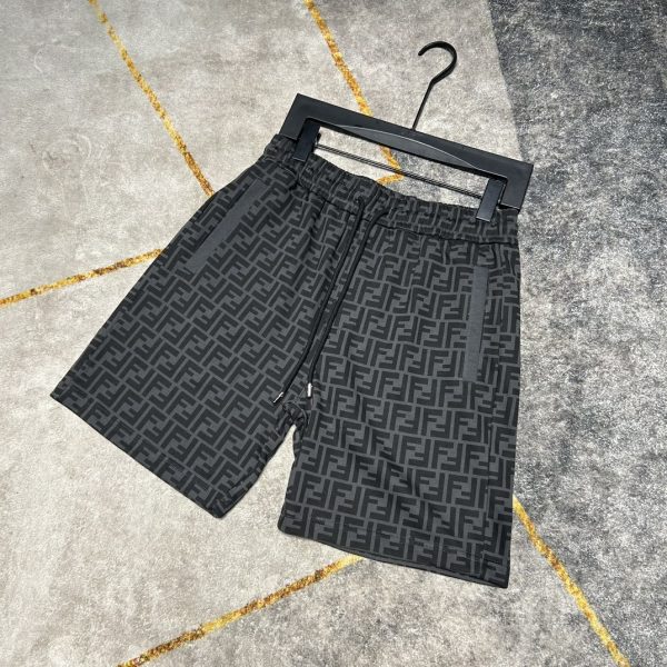 Pure original FENDI2023 summer casual pants men's new FF letter printing logo five-point pants sports shorts, two-color spot out - Image 7