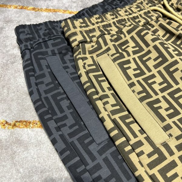 Pure original FENDI2023 summer casual pants men's new FF letter printing logo five-point pants sports shorts, two-color spot out - Image 5