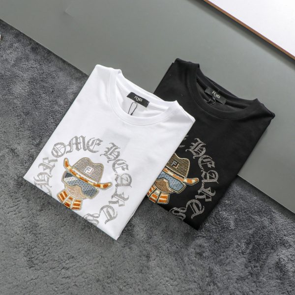 FENDI 2023SS new short-sleeved T-shirt, the fabric is skin-friendly with good air permeability, soft and comfortable to the touch, and super versatile and good-looking