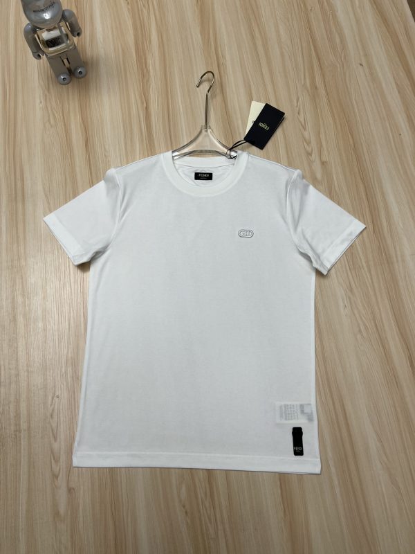 Fendi-ss double F three-dimensional O'Lock embroidery cotton short-sleeved T-shirt, the same style as ZG, with Fendi O'Lock embroidery three-dimensional design on the chest - Image 15