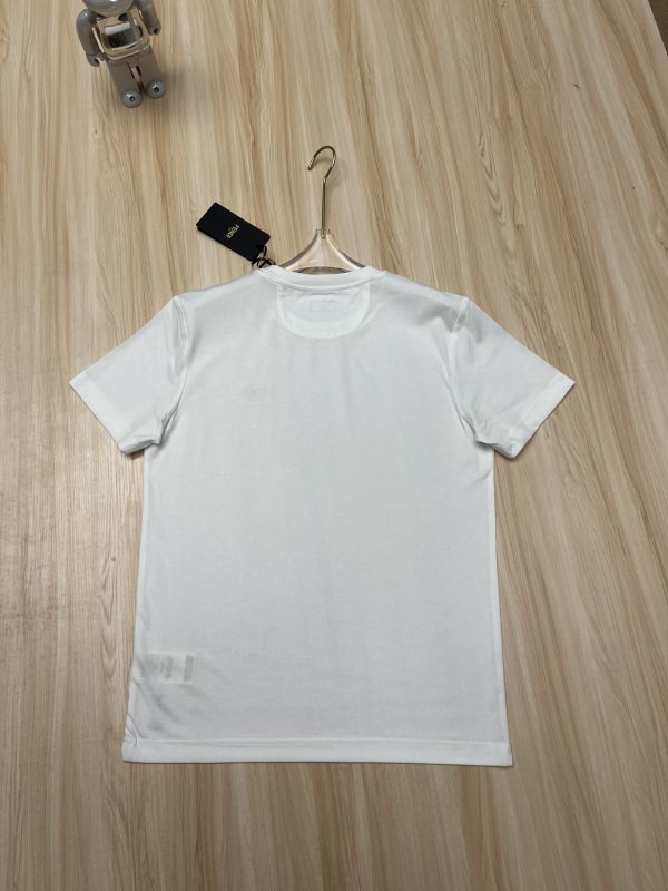 Fendi-ss double F three-dimensional O'Lock embroidery cotton short-sleeved T-shirt, the same style as ZG, with Fendi O'Lock embroidery three-dimensional design on the chest - Image 14