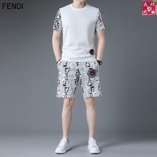 【Fendi】Summer new shorts set! Mercerized fabric! Exclusive launch of new products, 2023ss official website synchronizes Milan catwalk models‼ ️Physical shooting?Top products