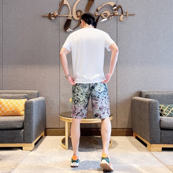 [FENDI] (Fat Gospel) 2023 official website with the same style. World famous luxury brand. Summer men's double yarn pure cotton high quality - Image 8